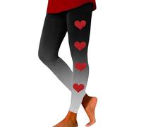 Generisch Legging pour femme avec imprimé Saint-Valentin - Modèle fin en élasthanne pour une longueur de botte décontractée, gris foncé, XXL