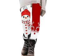 Generisch Legging pour femme avec motif de Noël festif, taille extensible, pantalon long sculptant la silhouette pour un confort élégant au quotidien pour des occasions spéciales