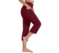 Generisch Legging sexy pour femme en dentelle serrée, décontracté, couleur unie avec sept leggings en vinyle, rouge, rouge, 3XL