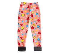 Generisch Legging thermique 2026 pour fille, pantalon de base d'hiver avec joli motif léopard en forme de cœur, doublure douce et chaude, pour les activités de plein air par temps froid., Orange, 11