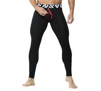 Generisch Legging thermique pour homme en coton avec caleçon long séparé, Noir , M