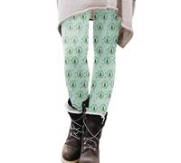 Generisch Leggings avec imprimé festif, taille haute, pantalon de yoga extensible doux pour la période de Noël, vert, XL