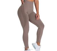 Generisch Leggings Courts Femmes Yoga Sport Couleur Hip Lifting Femmes Fitness Taille Haute Pantalon de Course Pantalon de Yoga Pantalon Blanc Femmes Médecine 50, café, L