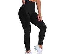 Generisch Leggings Courts Femmes Yoga Sport Couleur Hip Lifting Femmes Fitness Taille Haute Pantalon de Course Pantalon de Yoga Pantalon Blanc Femmes Médecine 50, Noir , L