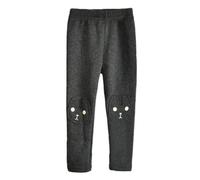 Generisch Leggings d'hiver pour enfants et filles - Motif lapin imprimé - Pantalon en polaire épais et chaud, Noir , 18-24 mois