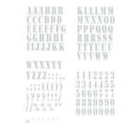 Generisch Lettres autocollantes en forme de lettres de l'alphabet ABC - 309/2 - 4 cm de haut - Argent brillant