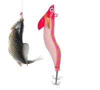 Generisch Leurre de pêche pour calmar - Leurre artificiel réaliste - Jig lumineux pour eau salée, eau douce, bateau, rivière, pont, lancer, lac, étang, amateurs, débutants