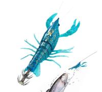 Generisch Leurre de poisson crevettes artificielles comme leurre lumineux et flottant | Leurres de pêche pré-montés pour truite, perche, carpe, saumon, eau salée, eau douce, lac, bateau, kayak, rive
