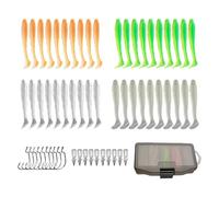 Generisch Leurre souple - Leurre souple réaliste avec hameçon - Appât de pêche Paddle Tail - Pour crappie, shad, eau douce, eau salée, perche, truite