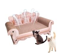 Generisch Lit à griffer pour chat - 60 x 24 cm - En forme de canapé - Tapis de salon à gratter en carton robuste - Rose - Pas de saleté - Pour chats domestiques