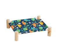 Generisch Lit de camping amovible lavable surélevé pour petits chats chiens intérieur extérieur lieu de repos bois 53 x 48 x 13 cm 740 g différents motifs pour salon, terrasse, balcon
