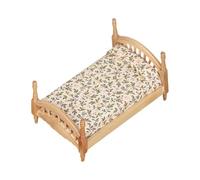 Generisch Lit dégradé, taille réaliste, couleur bois | Compatible avec les meubles de maison de modélisme, mode vintage, finition non mortel pour les petits logements