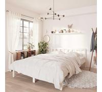 Generisch Lit futon robuste en pin massif avec sommier à lattes et support de tête de lit, peut être utilisé comme lit double, convient pour la chambre à coucher, blanc, 160 x 200 cm