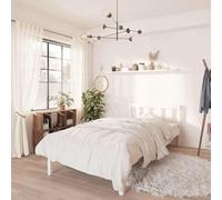 Generisch Lit futon robuste en pin massif avec sommier à lattes et support de tête de lit, peut être utilisé comme lit double, convient pour la chambre à coucher, blanc, 75 x 190 cm