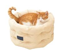 Generisch Lit pour chat en forme de grotte | Tapis rond lavable avec bord surélevé | Maison ronde pour chat avec base antidérapante, pour chatons Noël hiver intérieur et extérieur
