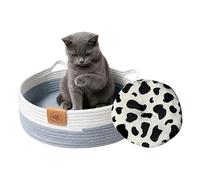 Generisch lit pour Chaton - Panier tressé de 49,69 cm - Chenil en Corde de Coton - Design avec Tapis Amovible et Lavable, idéal pour se Reposer Les Chiens et Les Chats dans Le Salon.