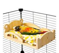 Generisch Lit pour oiseaux avec 3 perchoirs en bois avec coussin en coton | Cage pour perroquet Conure Nymphe inséparable Canaris Fink pour