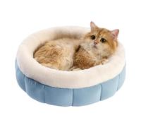 Generisch Lit rond pour chien, coussin doughnut, coussin lavable pour chiens et chats avec des pattes antidérapantes, rose, 60 cm