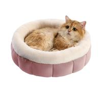 Generisch Lit rond pour chien, coussin doughnut, coussin lavable pour chiens et chats avec des pattes antidérapantes, rose, 60 cm