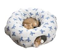 Generisch Lit tunnel pour chat | 2 en 1 en peluche pliable, déformable, antidérapant - Lit pour chat, tunnel, maison de grotte | pour Enrichment Boredom Sleep Play Pet Kitten Indoor Home Living Room
