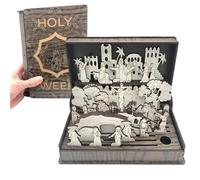 Generisch Livre hebdomadaire en bois pour la semaine sainte - Kit de bricolage - Jeu éducatif fait à la main - Représentation de la résurrection pour salle de classe, table, église, maison