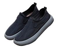Generisch Loafer Chaussures de sport pour homme respirantes et légères Chaussures de marche confortables Couleur unie Slip On Semelle souple Amortissement Chaussures de jogging Chaussures plates pour