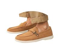 Generisch Loafer Chaussures en lin pour homme - Respirantes et légères - Confortables - En toile - Couleur unie - Chaussures plates à enfiler - Amortissement - Chaussures de loisirs - Pour l'extérieur