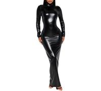 Generisch , Loisirs, serré, cultiver votre propre moral, montre fine, métallique, sexy, robe dos nu, jupe en cuir, Noir , S