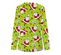 Generisch Long uniforme de travail col en V manches hauts blouse femmes blouse femme Farming Simulator 19, vert, M