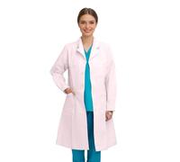 Generisch Longue blouse de laboratoire pour médecins avec poches obliques élégantes et pratiques comme veste de clinique blanche professionnelle, Rose, S