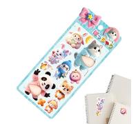 Generisch Lot d'autocollants 3D en forme d'animal, mignons mini autocollants décoratifs pour ordinateur portable, mur, guitare, valise, cahier, agenda, tablette, lunettes, loisirs créatifs