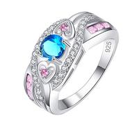 Generisch Lot de 10 bagues en argent et en argent plaqué oxyde de zirconium pour couple, motif attrape-rêves 15 cm, 8, Métal, Pas de pierre précieuse