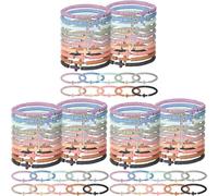 Generisch Lot de 10 bracelets élastiques faits à la main avec perles d'argile pour femme - Idéal pour le dimanche, Noël et Halloween (sans bonbons) - Bracelet brésilien noir, One Size*3, Plastique