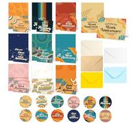 Generisch Lot de 10 cartes de remerciement mignonnes pour employés - Papeterie amusante inspirante avec enveloppes - Pour le bureau, les enseignants, les employés, les étudiants et la maison