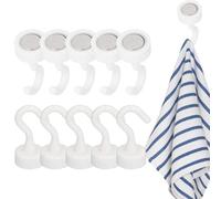 Generisch Lot de 10 crochets magnétiques | Crochets magnétiques en métal super solides - Pour cuisine, salle de bain, chambre à coucher, réfrigérateur, garage, salle de classe, casier, serviettes