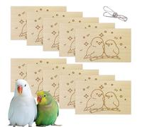 Generisch Lot de 10 interactifs naturels pour oiseaux | Petits pour oiseaux en bois sculpté pour contours, anti-ennui, inséparables