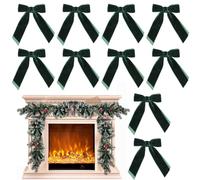 Generisch Lot de 10 nœuds en velours renforcés réutilisables - Décoration de Noël - Pour l'intérieur et l'extérieur - Pour la maison, les fêtes, Noël et l'arbre familial