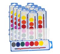Generisch Lot de 10 peintures aquarelles en forme de cœur | Lot de peintures à l'eau de lavage | Peinture aquarelle avec pinceau | Échange scolaire Vive Aquarelle Peinture Art Peinture fournitures Kit