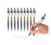 Generisch Lot de 10 stylos à bille à pointe fine - Stylos imprimables pour une écriture fluide - Stylo à bille lisse de 0,5 mm pour écrire, prendre des notes, signer, école