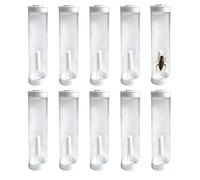 Generisch Lot de 10 tubes de laboratoire transparents de rangement et de collecte - Tubes de collecte avec couvercles - Pour études de biologie, exploration de la nature, projets scientifiques