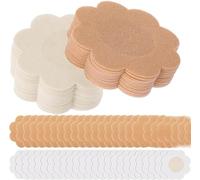 Generisch Lot de 100 Soutien Gorge Invisible, Jetables Cache Tétons Nipple Cover Breast Petals Stickers, Cache Tetons Femme, Respirants Couvre Seins Mamelons, Beige et Teint