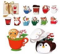 Generisch Lot de 12 bloc-notes de Noël - Carnet de notes adhésives pour trousse à crayons, tablettes, maternelle, maternelle, salle de classe, récompense, bricolage, décoration