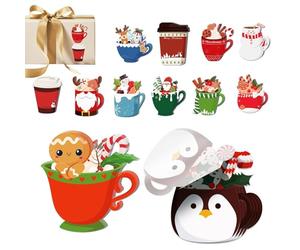Generisch Lot de 12 bloc-notes de Noël - Carnet de notes adhésives pour trousse à crayons, tablettes, maternelle, maternelle, salle de classe, récompense, bricolage, décoration