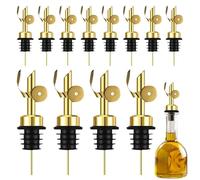 Generisch Lot de 12 bouchons en acier inoxydable pour bouteille de spiritueux - Parfait pour l'huile d'olive, le vinaigre, la sauce, le soja et la vinaigrette