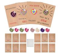 Generisch Lot de 12 cartes de vœux de Saint-Valentin - Motif cœur et pierre - Pour, filles, amis, classe, voyage, école, bureau, vacances, anniversaire