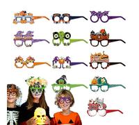 Generisch Lot de 12 lunettes d'Halloween - Accessoires pour les yeux - En papier - Pour - Pour Halloween, cosplay, maison effrayante, fête de musique - Boîte photo