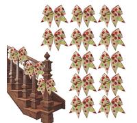 Generisch Lot de 12 nœuds de Noël à Paillettes - 15 cm - Rouge et Vert - Décoration de Noël - pour l'extérieur et l'intérieur - Porte - de Photo - Fenêtre - Balustrade - Cheminée - Table