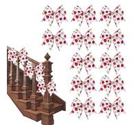 Generisch Lot de 12 nœuds pour sapin de Noël - Paillettes - 15 cm - Décoration de Noël - Pour porte d'entrée intérieure - Cheminée - Escalier - Table - Fenêtre - Ruban cadeau de mariage