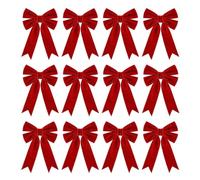Generisch Lot de 12 nœuds rouges doux pour sapin de Noël