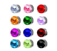 Generisch Lot de 12 pendentifs magnétiques en cristal pour verre à vin - Marqueurs pour verres et boissons sans pied - Pour Noël, Saint-Valentin, fête, champagne